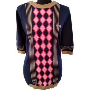 Retro Fox Short Sleeve Light Weight Sweater Top Size XL
